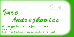 imre andrejkovics business card